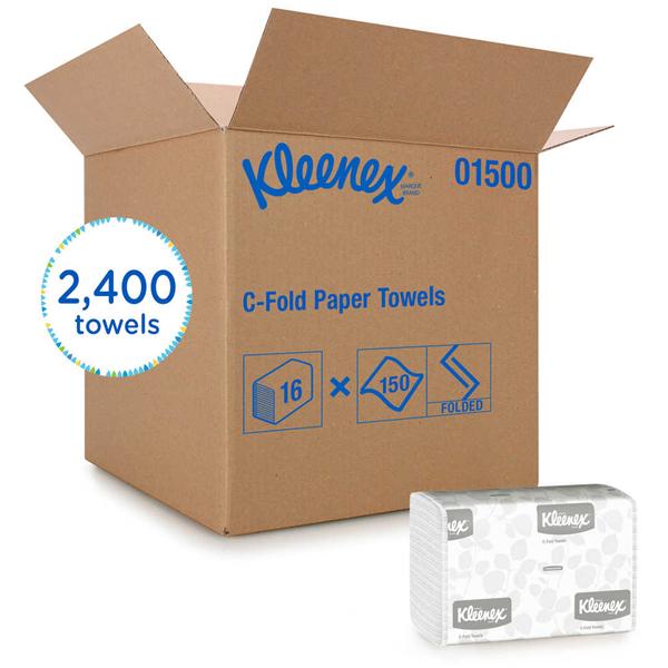 Towel Kleenex C-Fold White 10.1 in x 13.2 in 2400/Ca